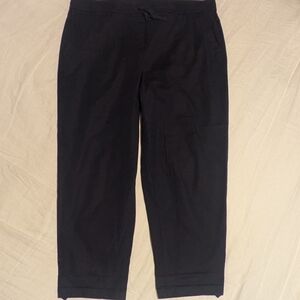 Talbots Navy Straight Ankle Relaxed Pull On Pants